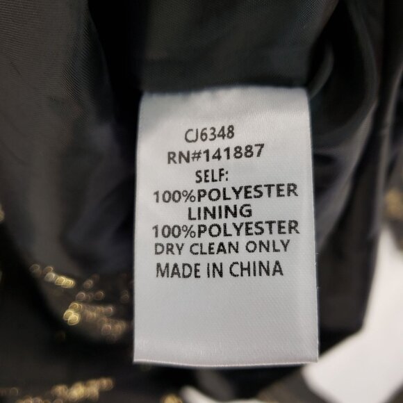 TCEC Women’s Metallic Floral Blazer Jacket Black Gold Size L - Picture 10 of 11